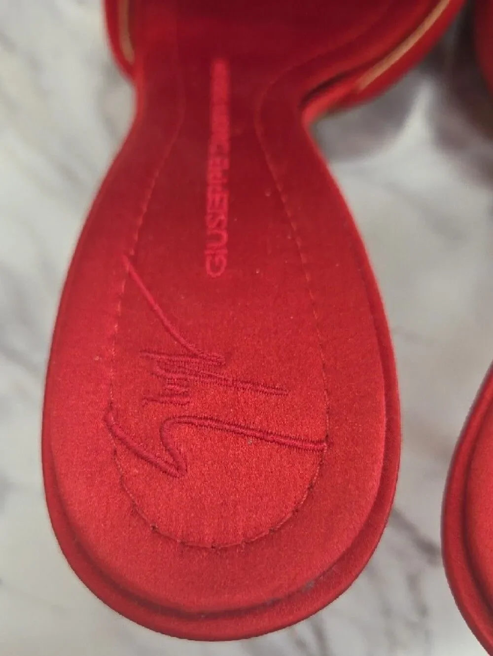 Giuseppe Zanotti Red Satin Knot Stiletto Mules